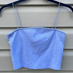 Forever 21 Light Blue Ribbed Crop Top